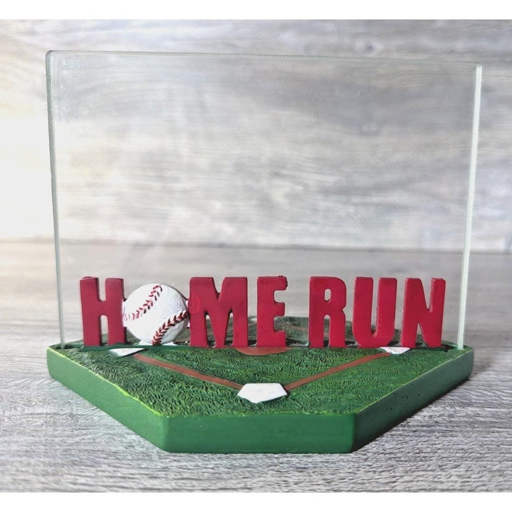 Homerun Baseball Softball Glass Pane Photo Display Frame Green Infield 3D Sports